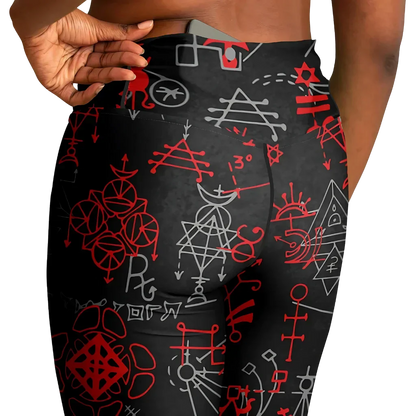 Mystic Alchemy Black Flare Legging With Magic Symbols
