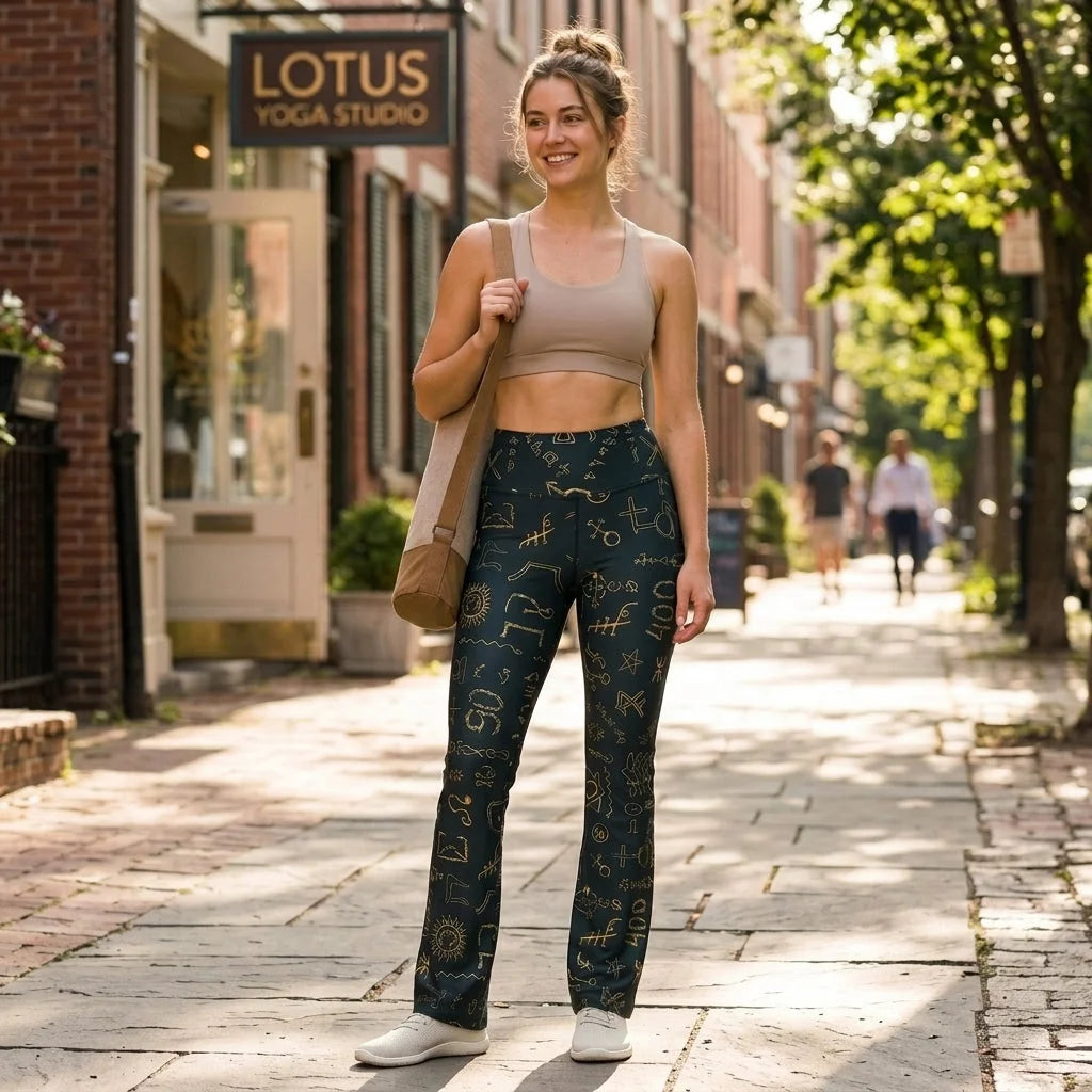 Mystic Alchemy Flare Legging Pants For Yoga Rituals