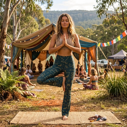 Mystic Alchemy Flare Legging Pants For Yoga Rituals