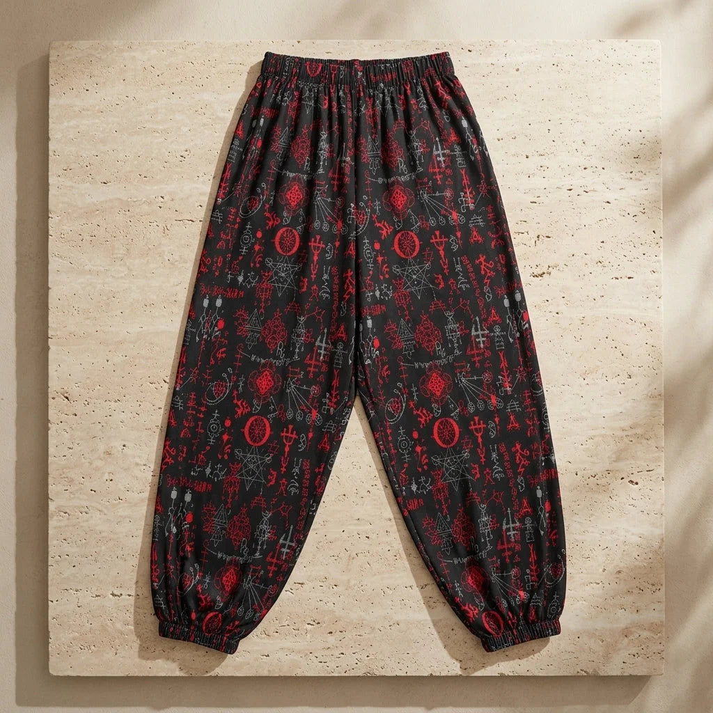 Mystic Alchemy Japanese Harem Pants in Black