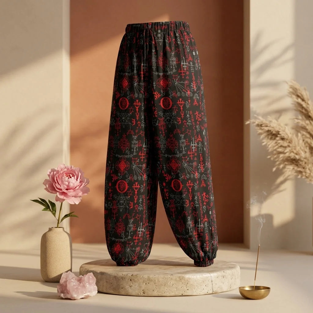 Mystic Alchemy Japanese Harem Pants in Black