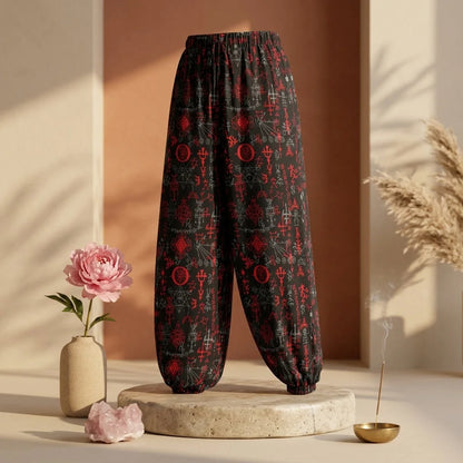 Mystic Alchemy Japanese Harem Pants in Black