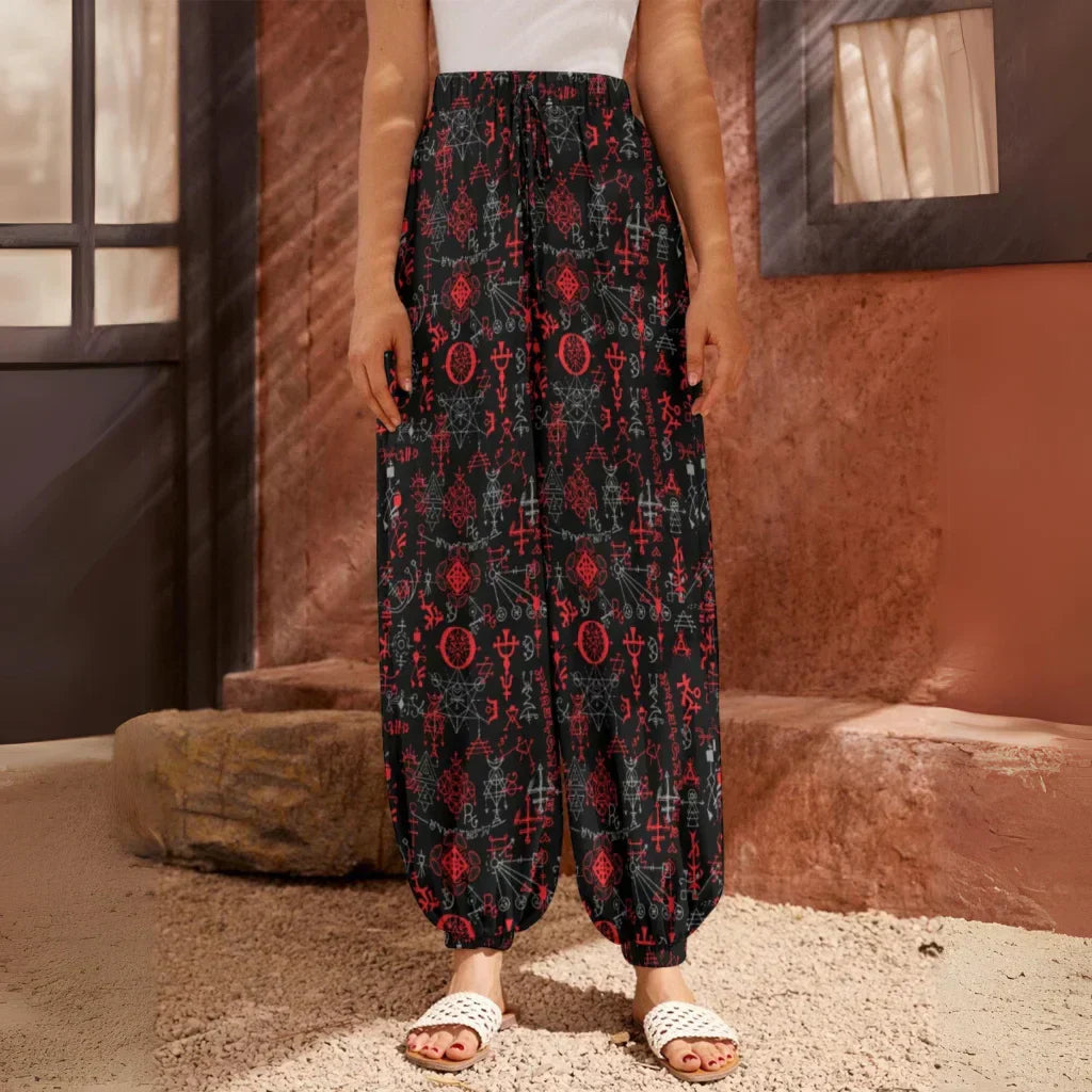 Mystic Alchemy Japanese Harem Pants in Black