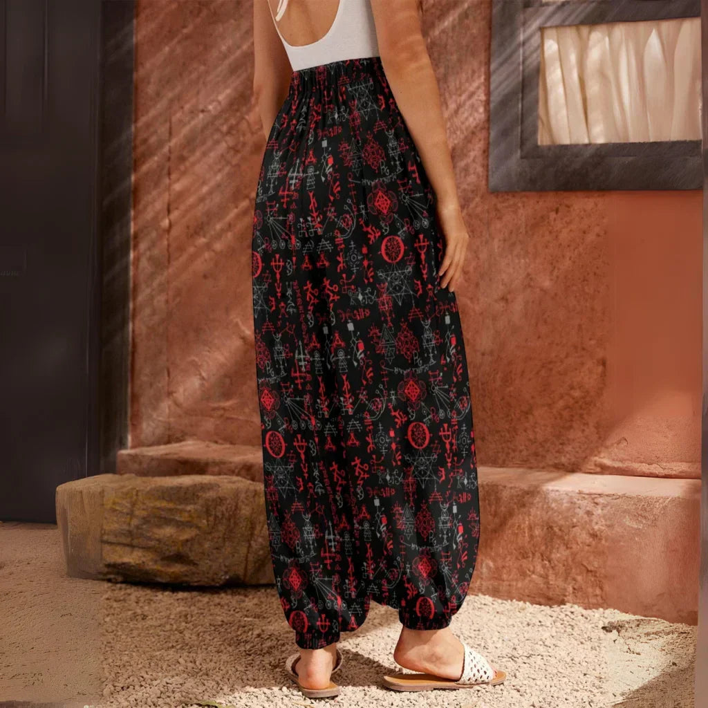 Mystic Alchemy Japanese Harem Pants in Black