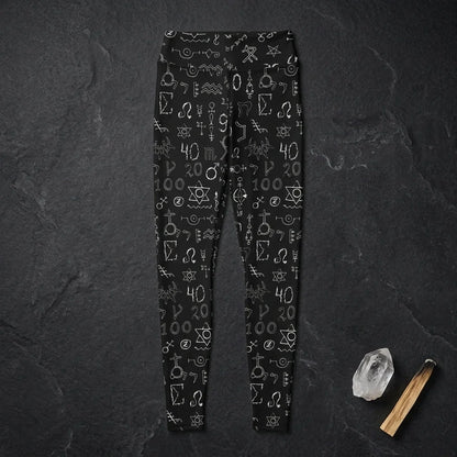 Mystic Alchemy Print Legging Black With Sacred Symbols
