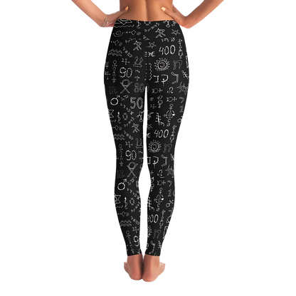 Mystic Alchemy Print Legging Black With Sacred Symbols