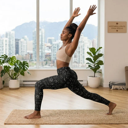 Mystic Alchemy Print Legging Black With Sacred Symbols
