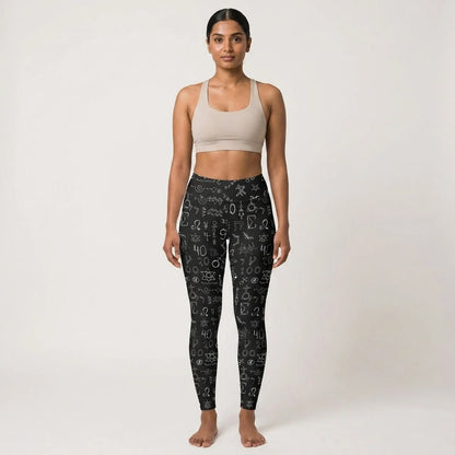 Mystic Alchemy Print Legging Black With Sacred Symbols