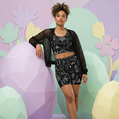 Mystic Alchemy Print Yoga Set Shorts For Women