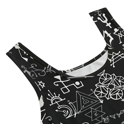 Mystic Alchemy Print Yoga Set Shorts For Women