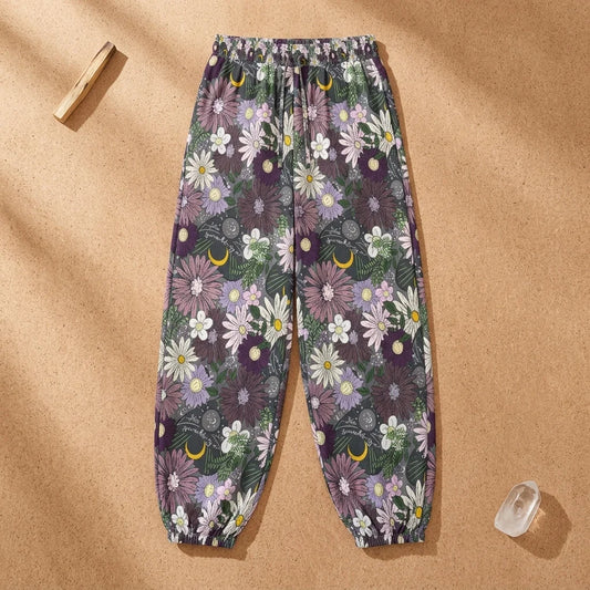 Mystic Bloom Harem Pant With Planchette Motif