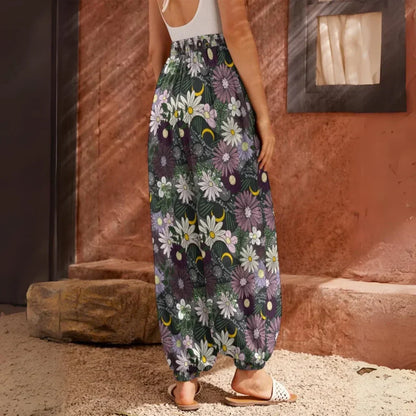 Mystic Bloom Harem Pant With Planchette Motif