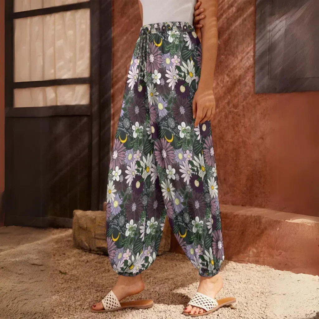 Mystic Bloom Harem Pant With Planchette Motif - XS