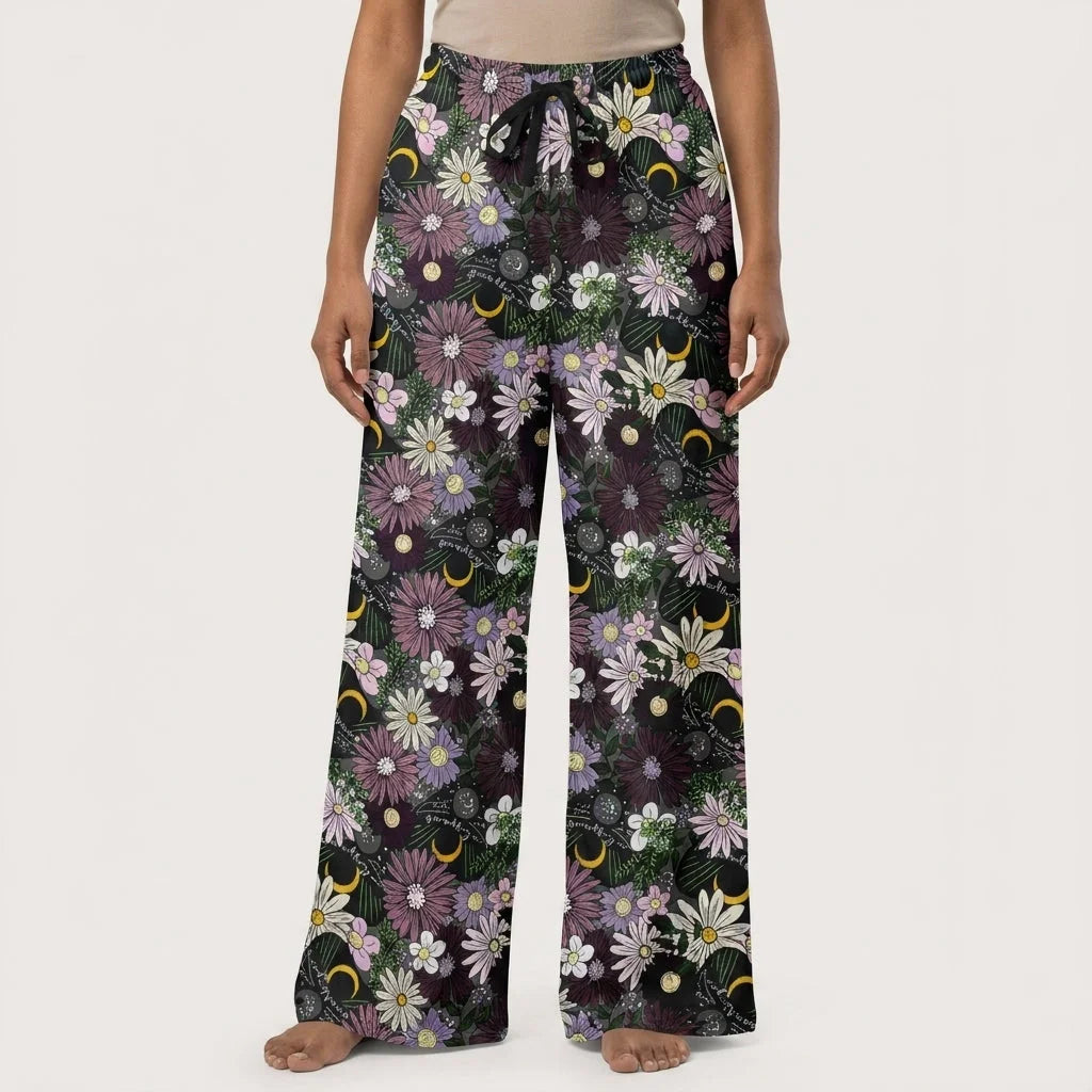 Mystic Bloom Jogging Flare Pants With Planchette Print