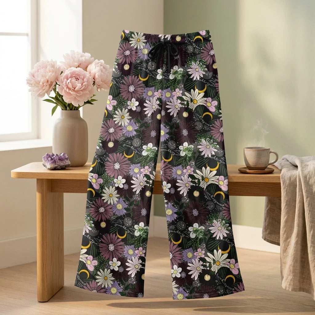 Mystic Bloom Jogging Flare Pants With Planchette Print