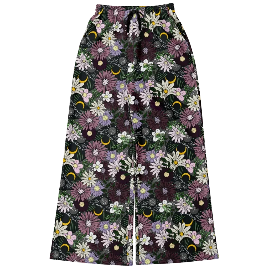 Mystic Bloom Jogging Flare Pants With Planchette Print