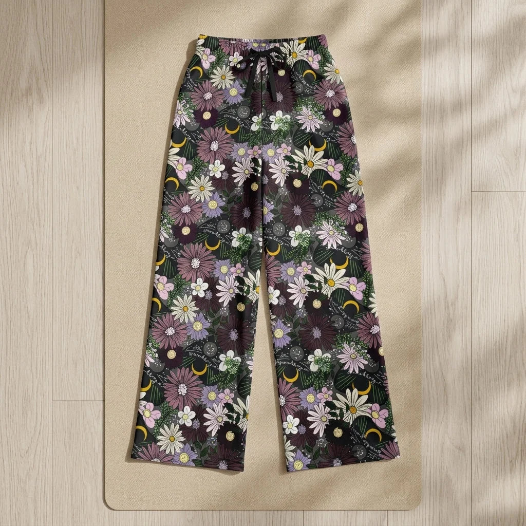 Mystic Bloom Jogging Flare Pants With Planchette Print