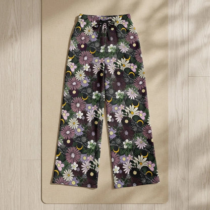 Mystic Bloom Jogging Flare Pants With Planchette Print