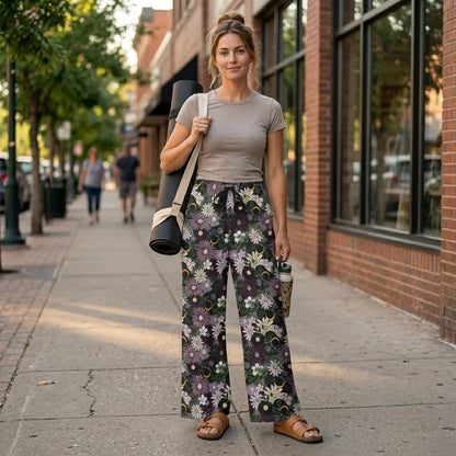Mystic Bloom Jogging Flare Pants With Planchette Print