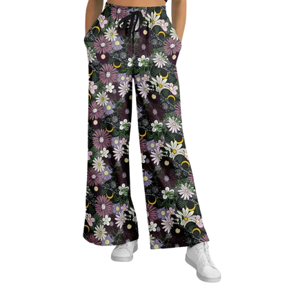 Mystic Bloom Jogging Flare Pants With Planchette Print - XS