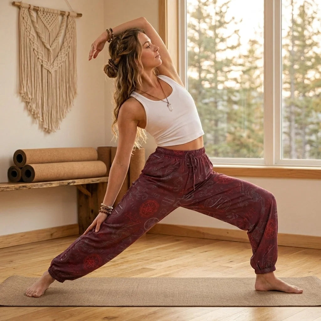 Mystic Dragon Women’s Harem Pants in Maroon