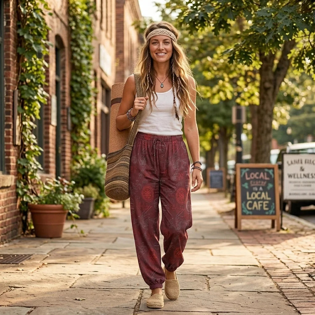 Mystic Dragon Women’s Harem Pants in Maroon