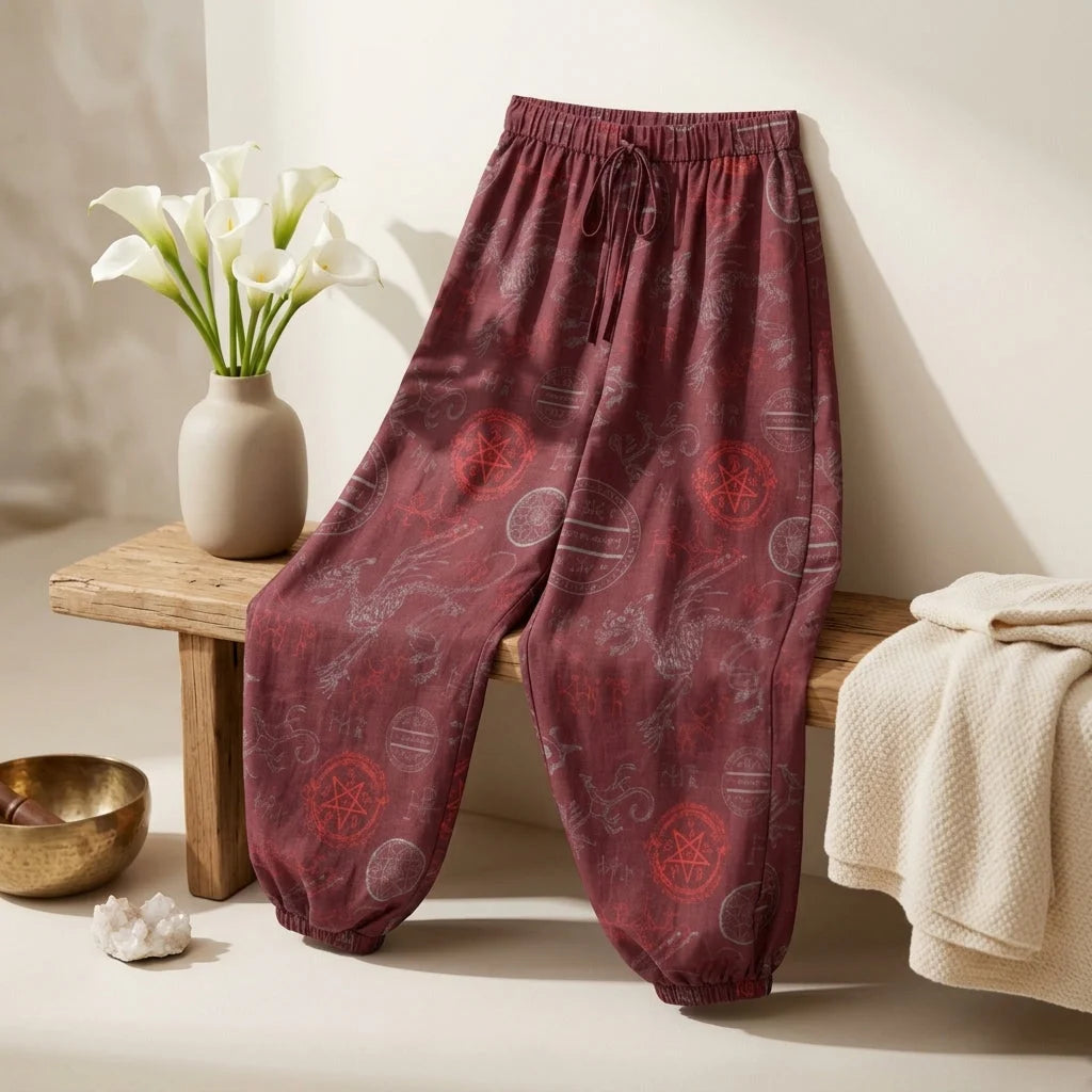 Mystic Dragon Women’s Harem Pants in Maroon