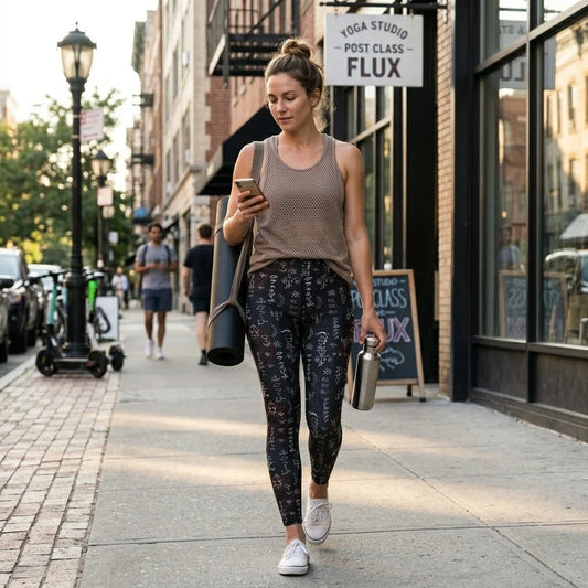 Mystic Print Leggings Black With Alchemy Symbols