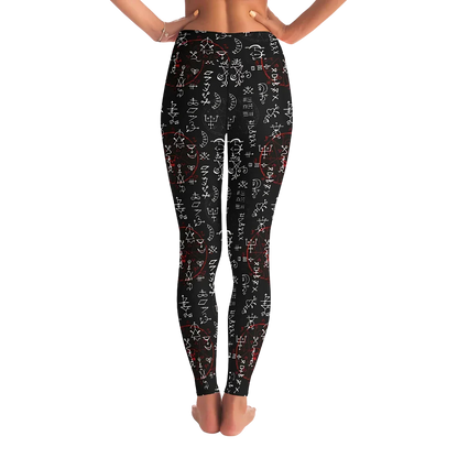 Mystic Print Leggings Black With Alchemy Symbols