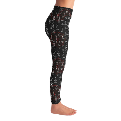 Mystic Print Leggings Black With Alchemy Symbols
