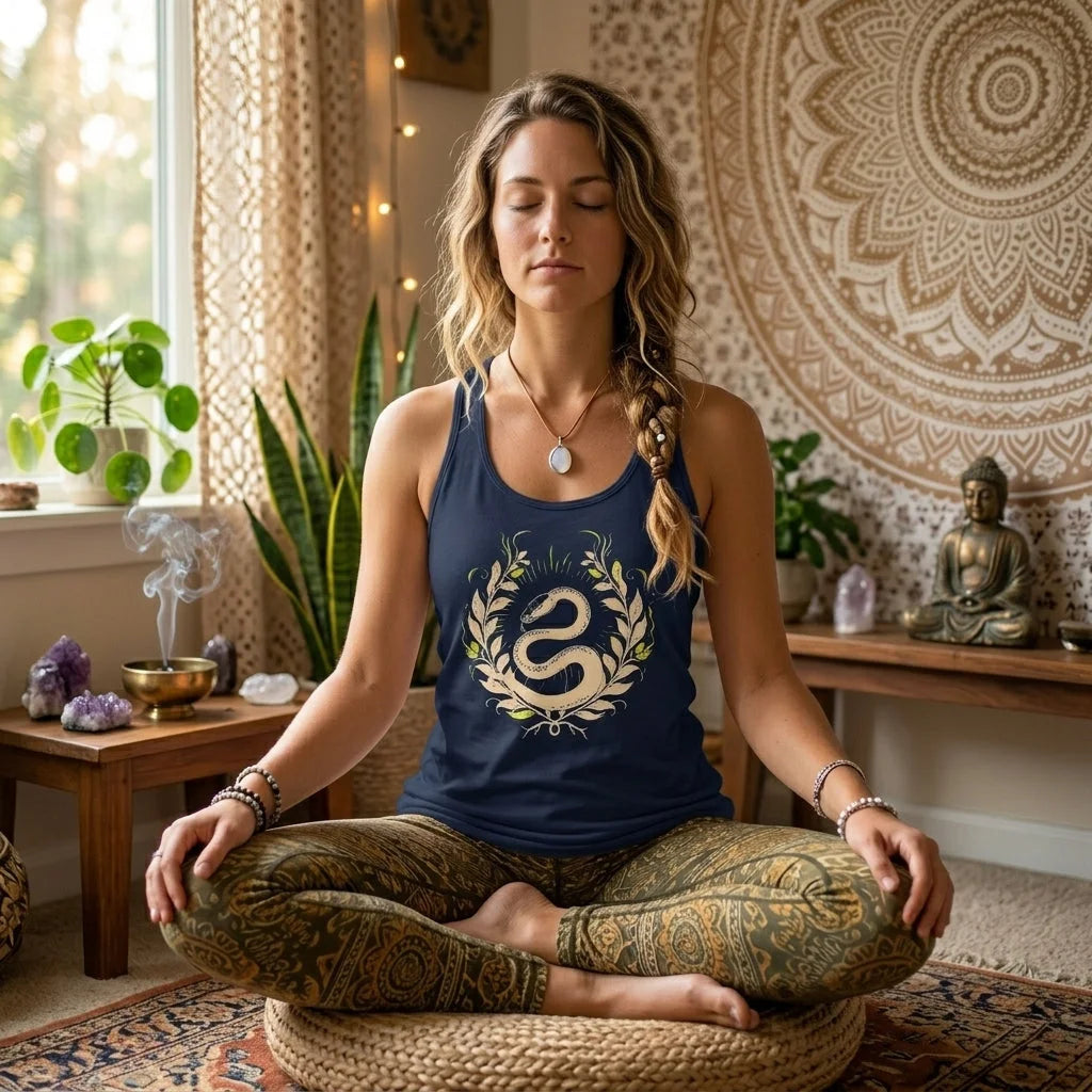 Mystic Rise Racer Tanks With Snake And Arrow Design