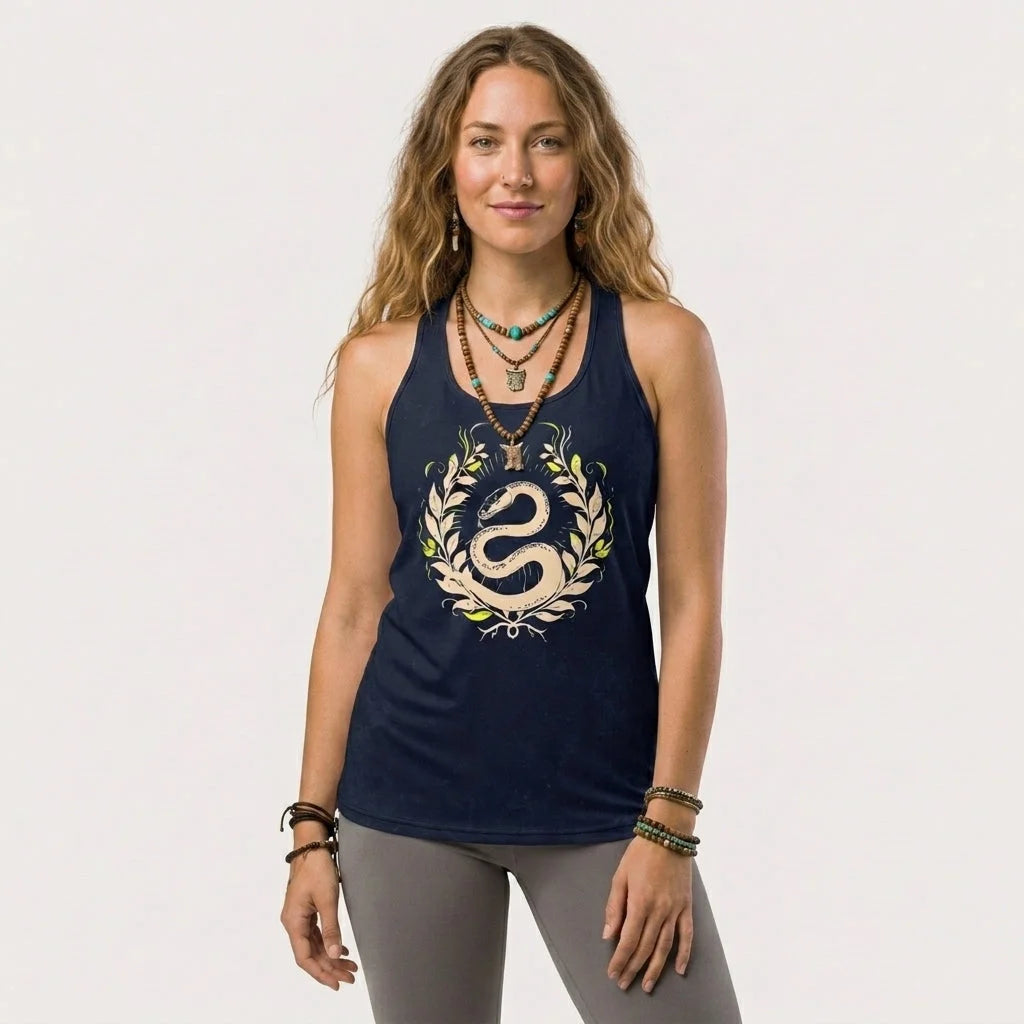 Mystic Rise Racer Tanks With Snake And Arrow Design