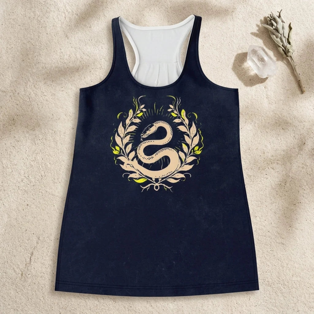 Mystic Rise Racer Tanks With Snake And Arrow Design