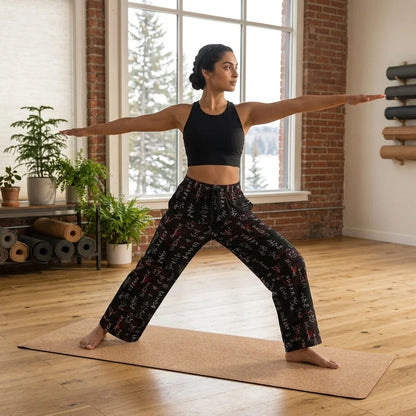 Mystic Symbol Flare Leg Jogging Pants In Black