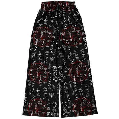 Mystic Symbol Flare Leg Jogging Pants In Black