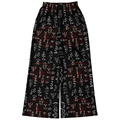 Mystic Symbol Flare Leg Jogging Pants In Black