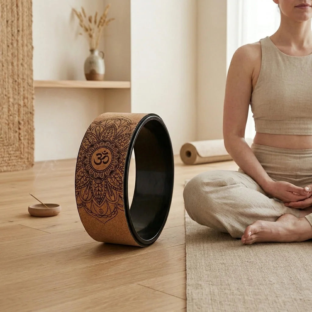 Natural Cork Wheel For Yoga And Core Stretching