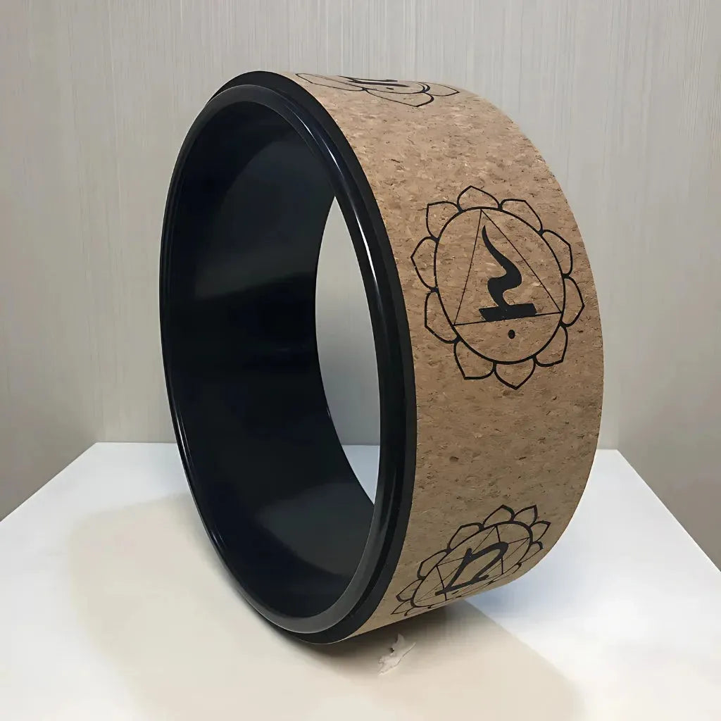 Natural Cork Wheel For Yoga And Core Stretching - Bright black