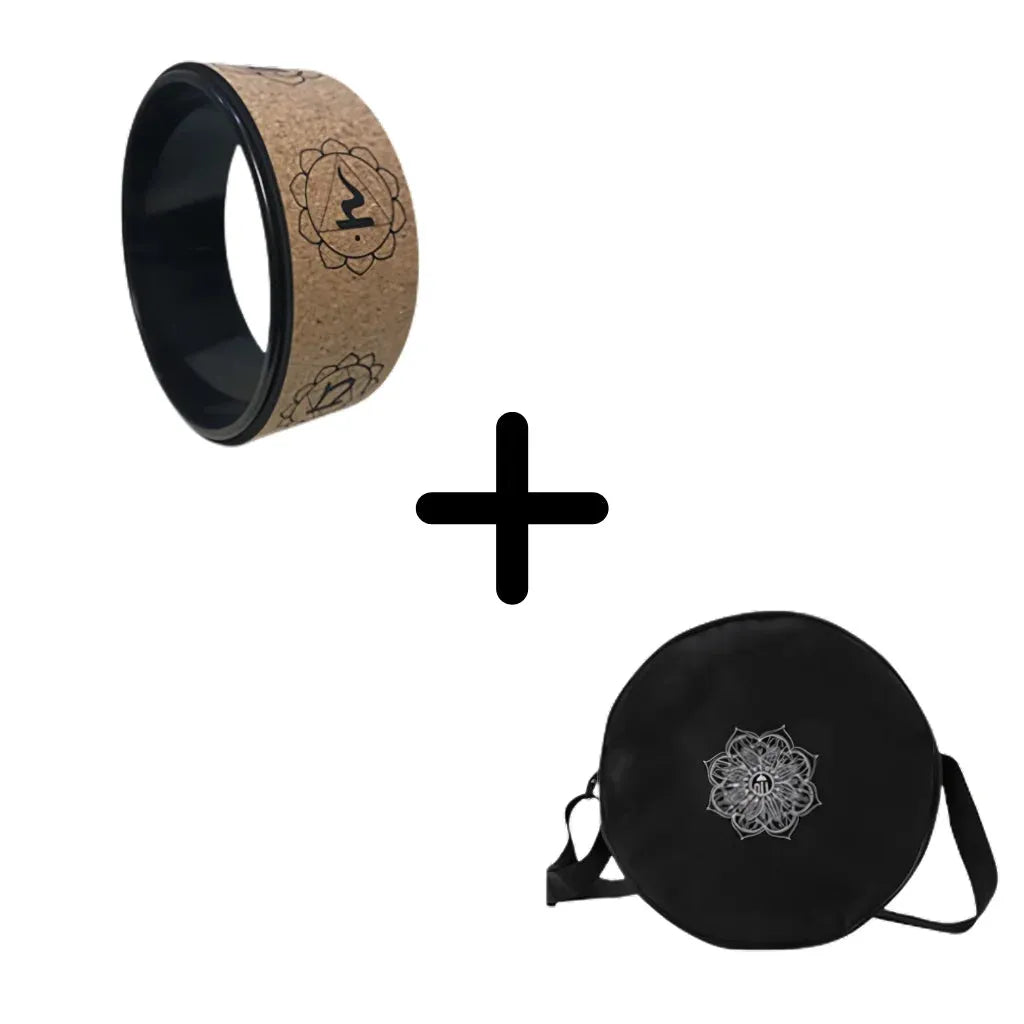 Natural Cork Wheel For Yoga And Core Stretching - Bright black A Set