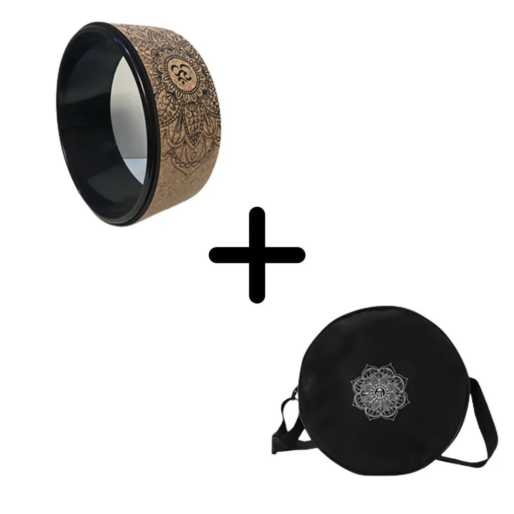 Natural Cork Wheel For Yoga And Core Stretching - Bright black B Set
