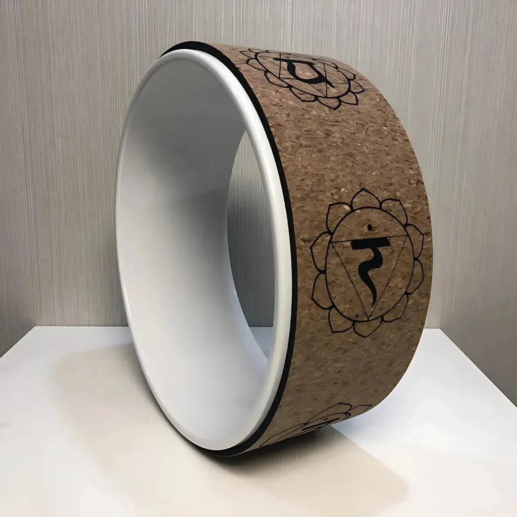 Natural Cork Wheel For Yoga And Core Stretching - Ivory white