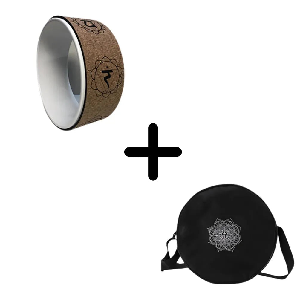 Natural Cork Wheel For Yoga And Core Stretching - Ivory white A Set