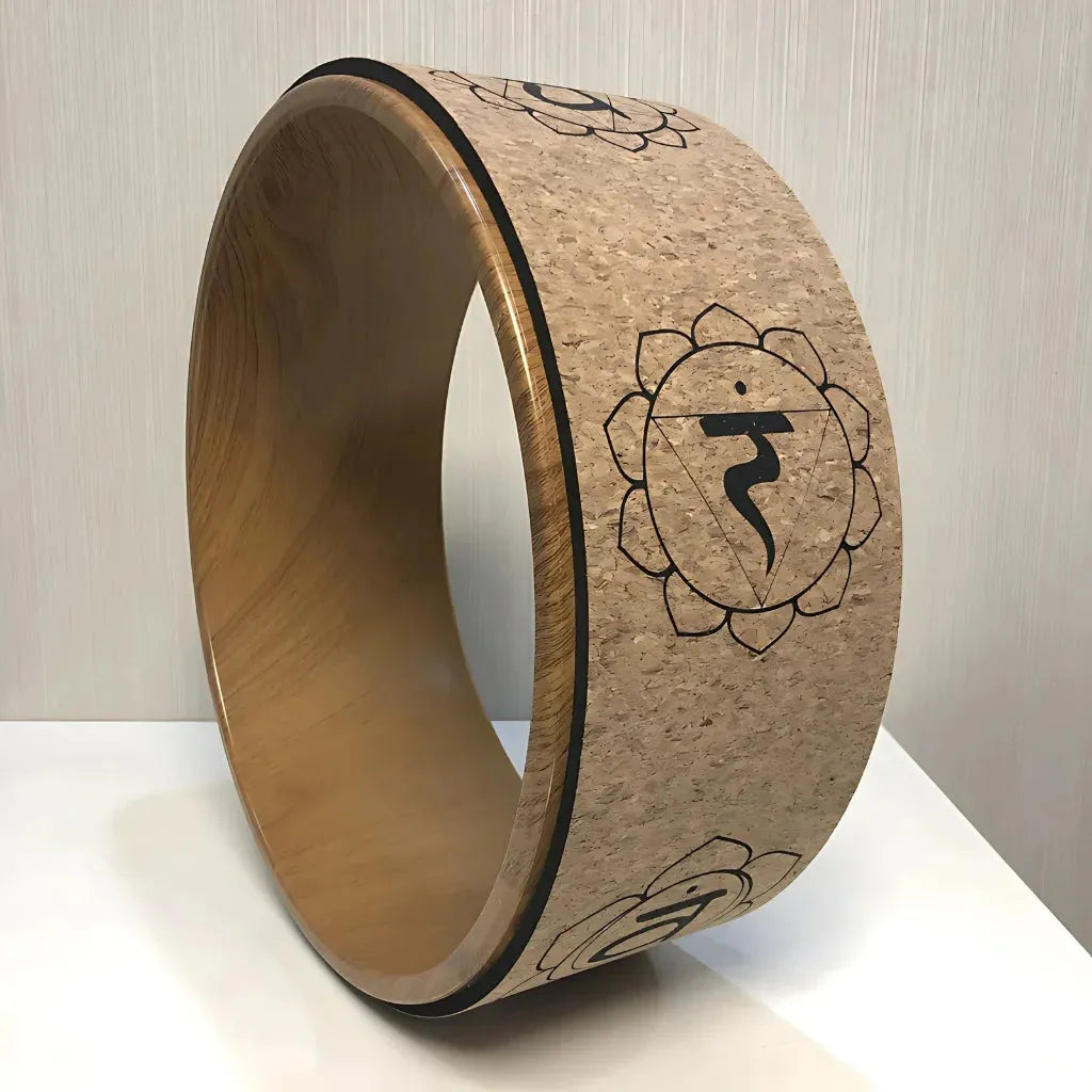 Natural Cork Wheel For Yoga And Core Stretching - Wood grain