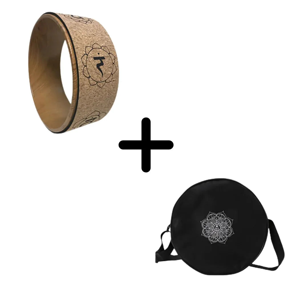 Natural Cork Wheel For Yoga And Core Stretching - Wood grain A Set