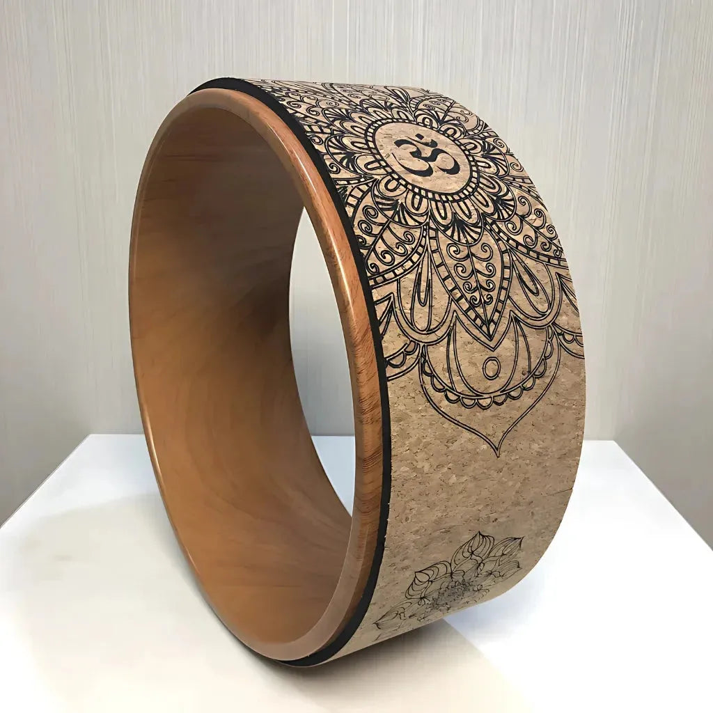 Natural Cork Wheel For Yoga And Core Stretching - Wood grain B