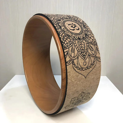 Natural Cork Wheel For Yoga And Core Stretching - Wood grain B