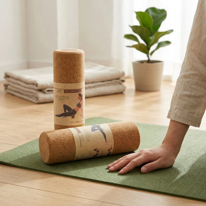Natural Cork Yoga Rollers For Deep Muscle Release - Khaki / 30x10 cm