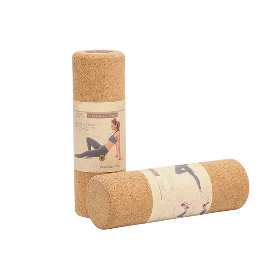 Natural Cork Yoga Rollers For Deep Muscle Release - Khaki / 30x10 cm