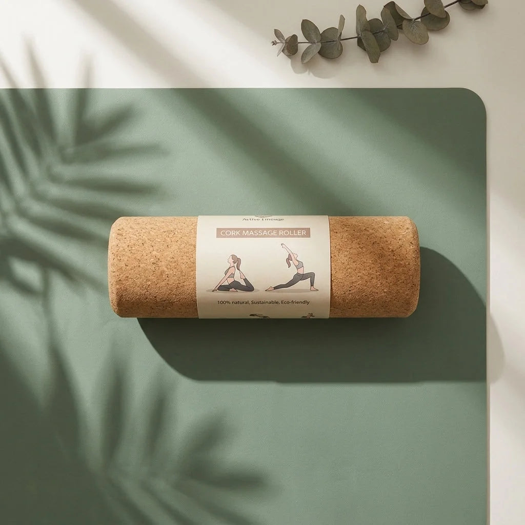 Natural Cork Yoga Rollers For Deep Muscle Release - Khaki / 30x10 cm