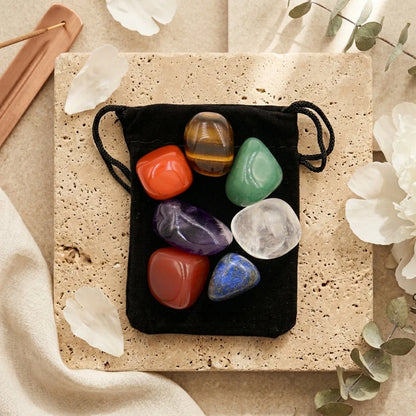 Natural Crystal Stones Chakra Set For Meditation - Set